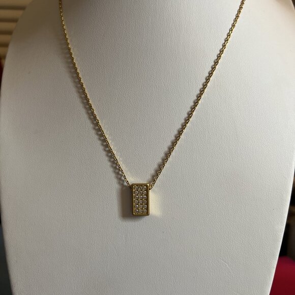Brighton Mosaic Heart Two Tone Necklace – Silver & Gold  Brighton  Necklace‎ Gold Tone With  Rhinestones Vintage 15” +2”